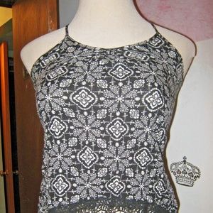 Mossimo Supply Co. Tops - Black White Floral Gypsy Boho Crochet Lace Tank XS Mossimo Supply Co. Tops - Black White Floral Gypsy Boho Crochet Lace Tank XS